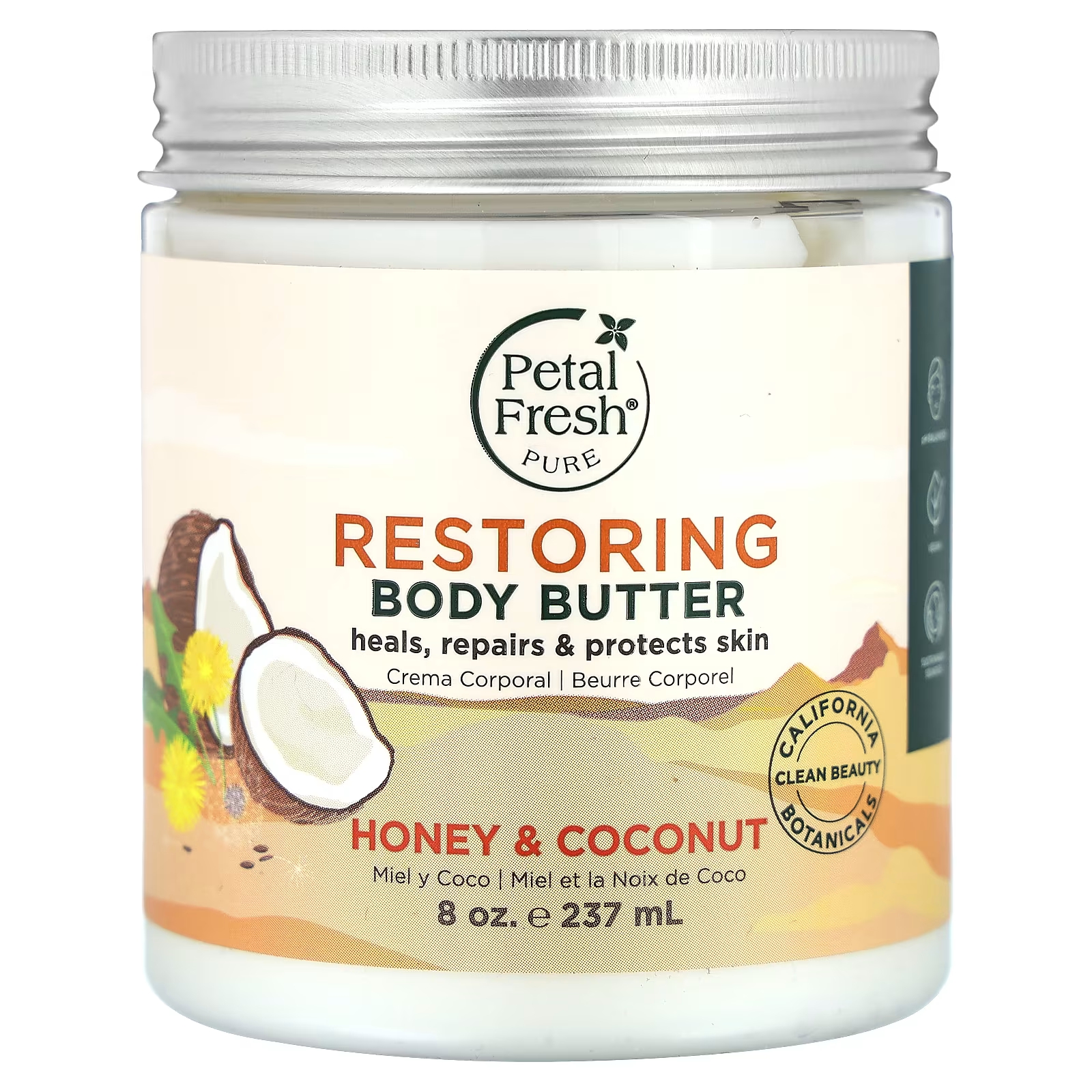 Масло восстанавливающее для тела Petal Fresh Pure с медом и кокосом, 237 мл масло для тела petal fresh масло для тела для совершенствования кожи с экстрактом гуавы