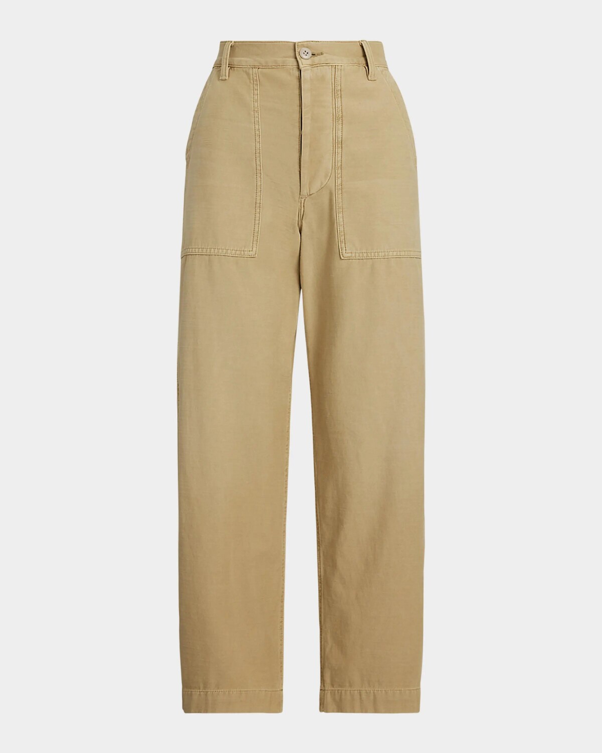 

Укороченные хлопковые атласные брюки Ricky Polo Ralph Lauren, хаки