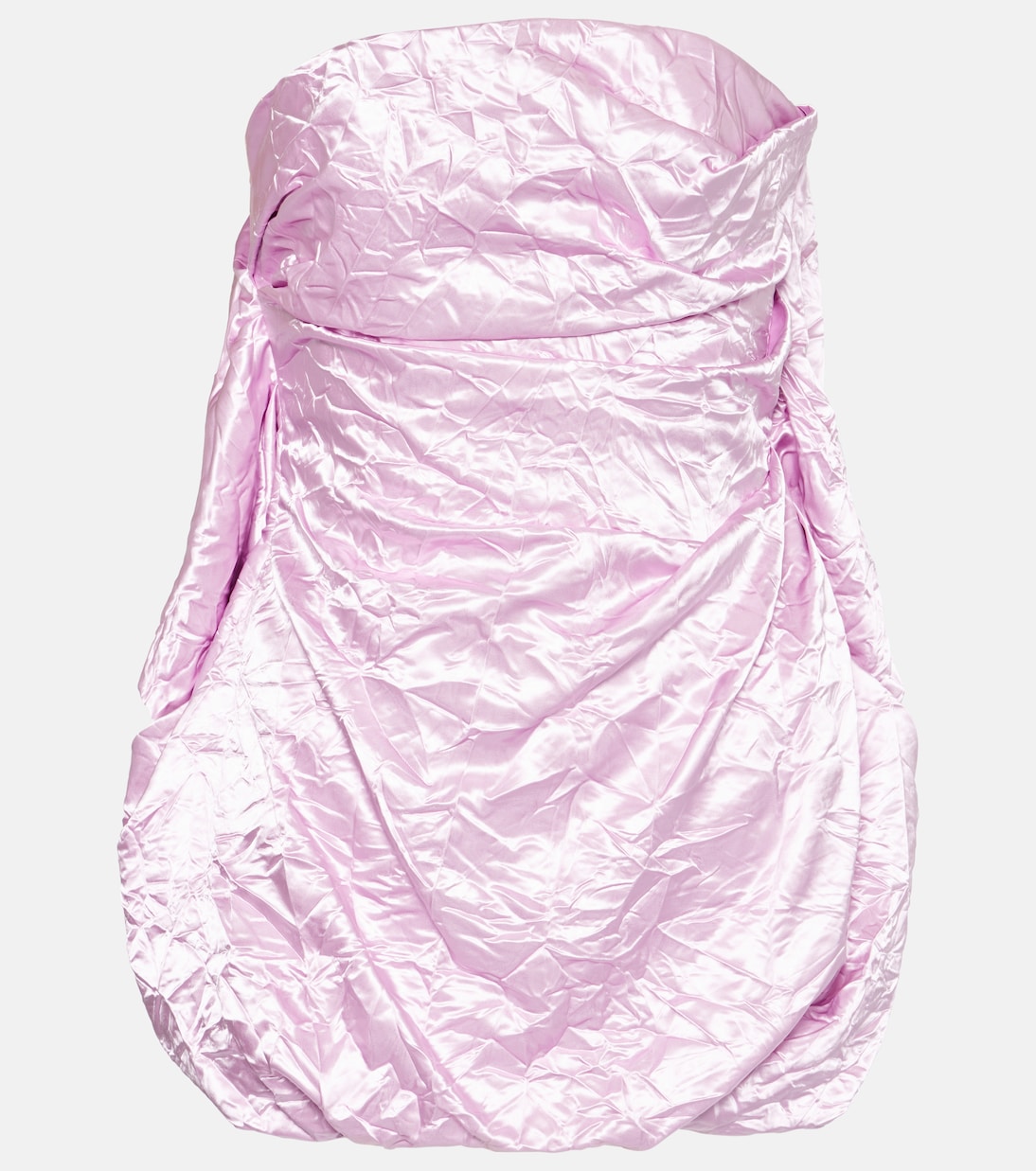 Атласное мини-платье без бретелек The Attico, розовый