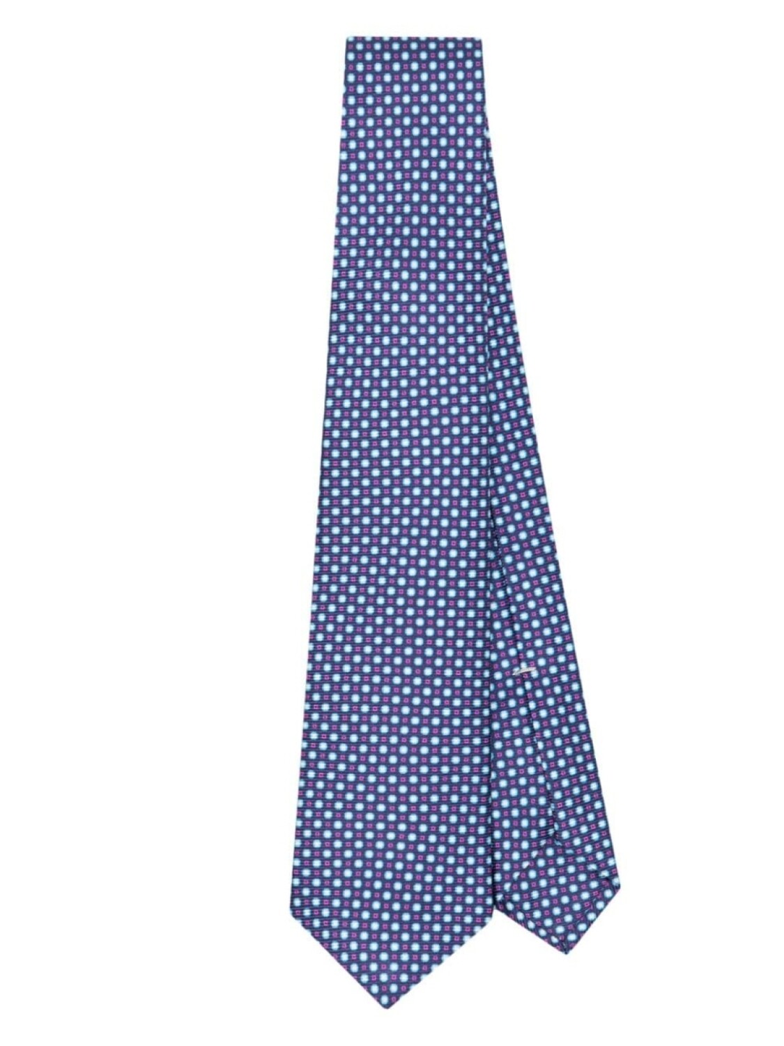 

Kiton шелковый галстук в горох, синий