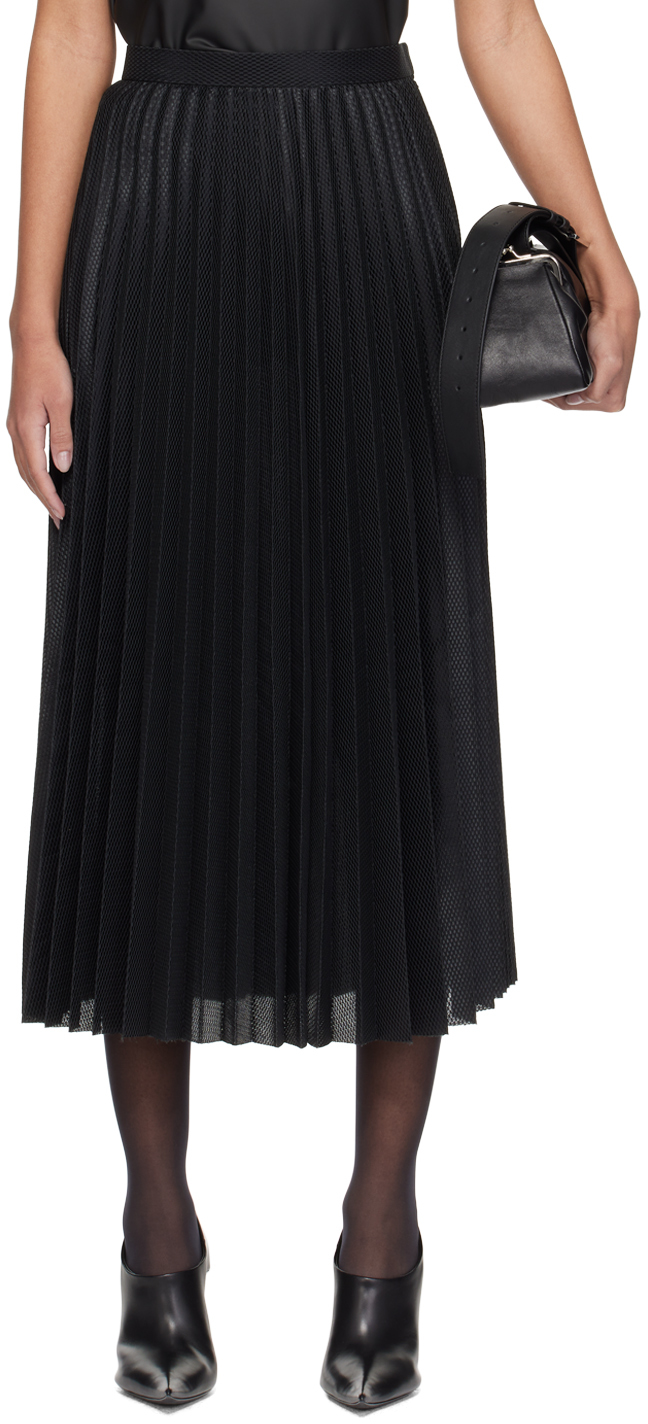 Черная юбка-миди со складками Junya Watanabe