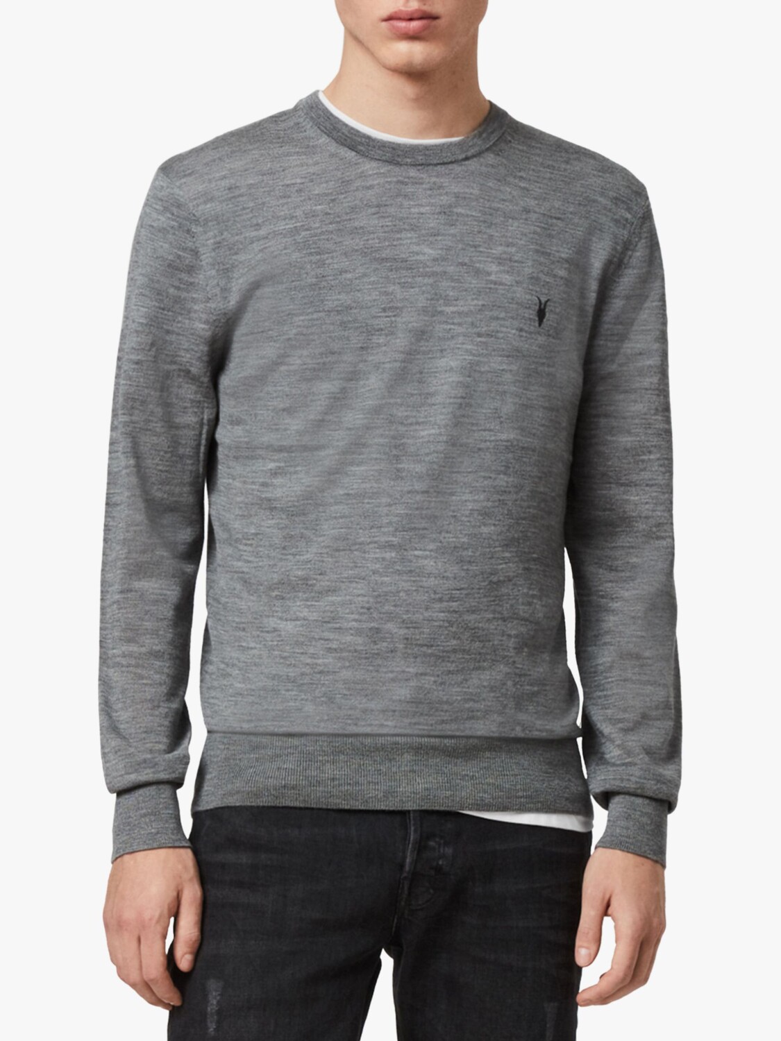 

Джемпер AllSaints Mode Merino с круглым вырезом, серый