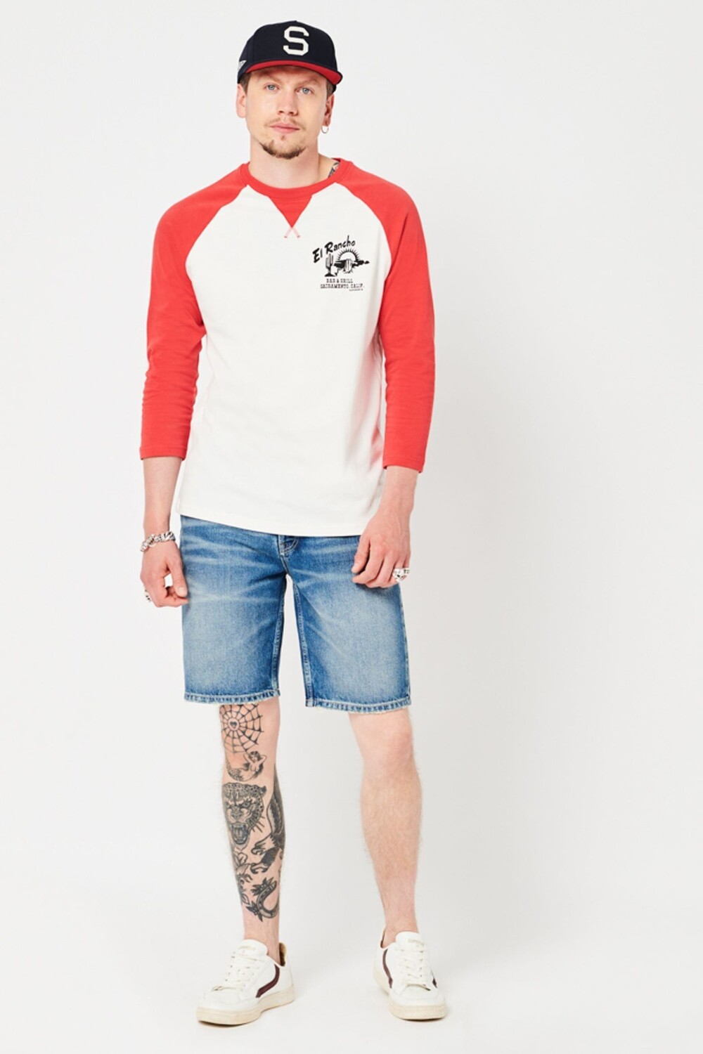 

Синие винтажные джинсовые шорты прямого кроя Superdry, синий