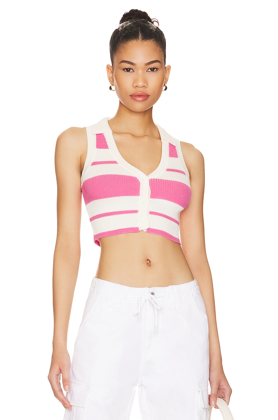 Топ MORE TO COME Candy Crop, цвет Pink Stripe топ more to come wyatt button down цвет hot pink