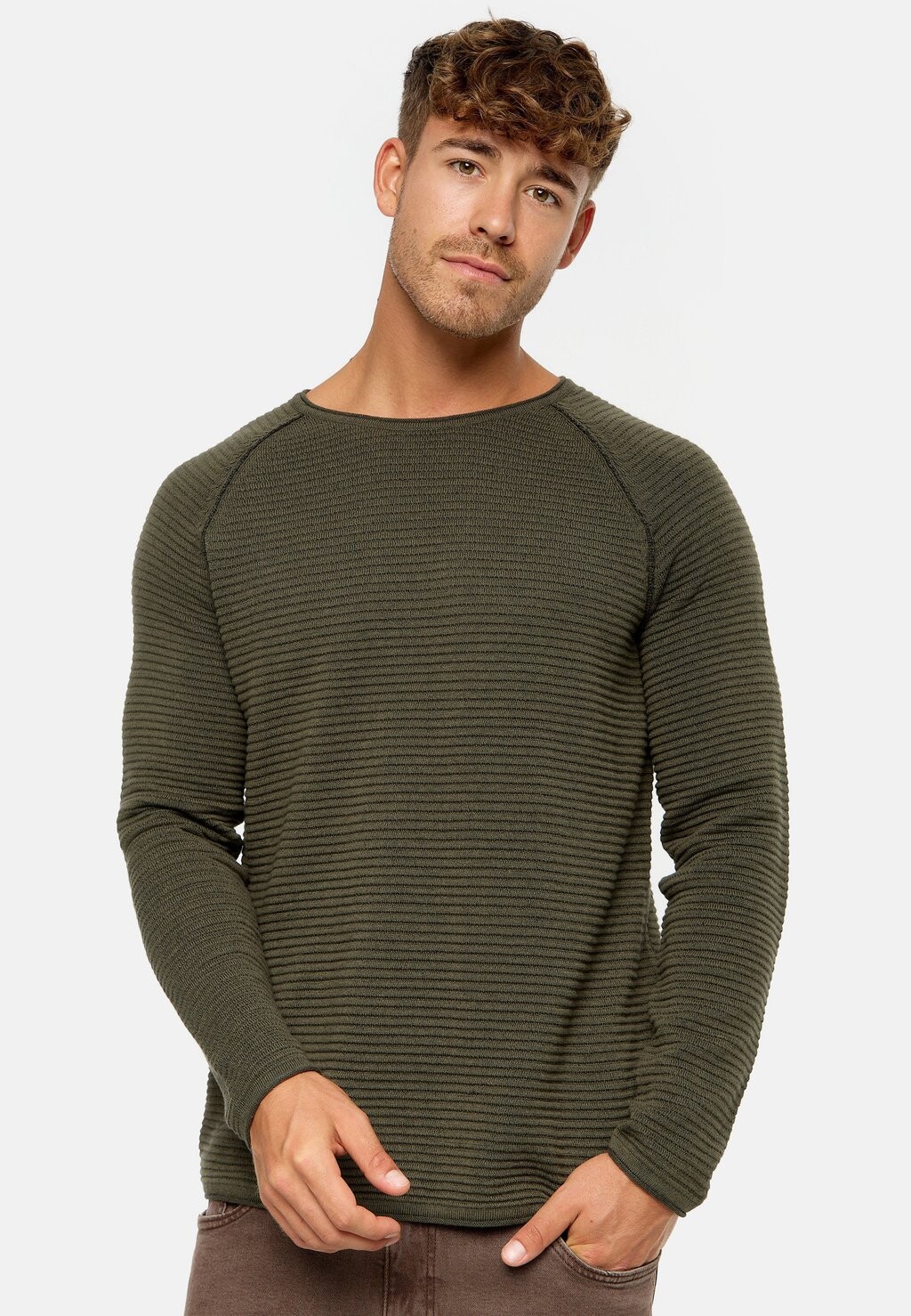 

Свитер вязаный INCAMILO INDICODE JEANS, цвет army