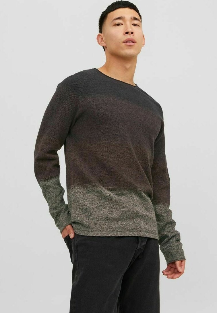 Свитер JJEHILL CREW NECK NOOS Jack & Jones, темно-коричневый