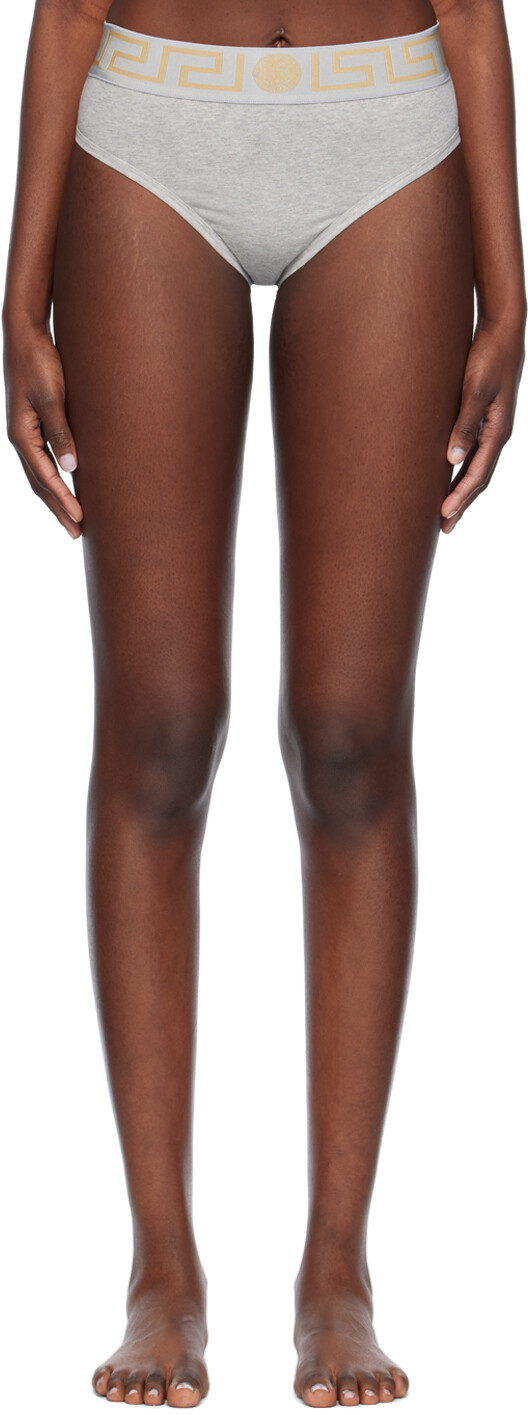 

Серые трусы с каймой Greca Versace Underwear, цвет Grey melanges
