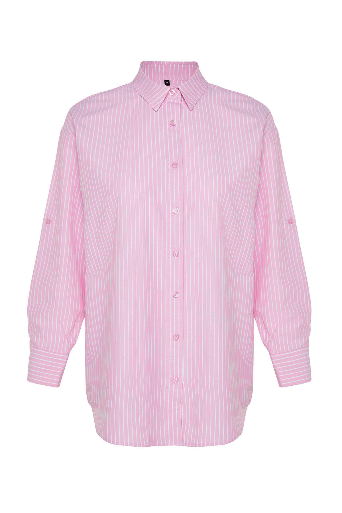 Полосатая тканая рубашка Trendyol, розовый полосатая рубашка оверсайз trendyol белый