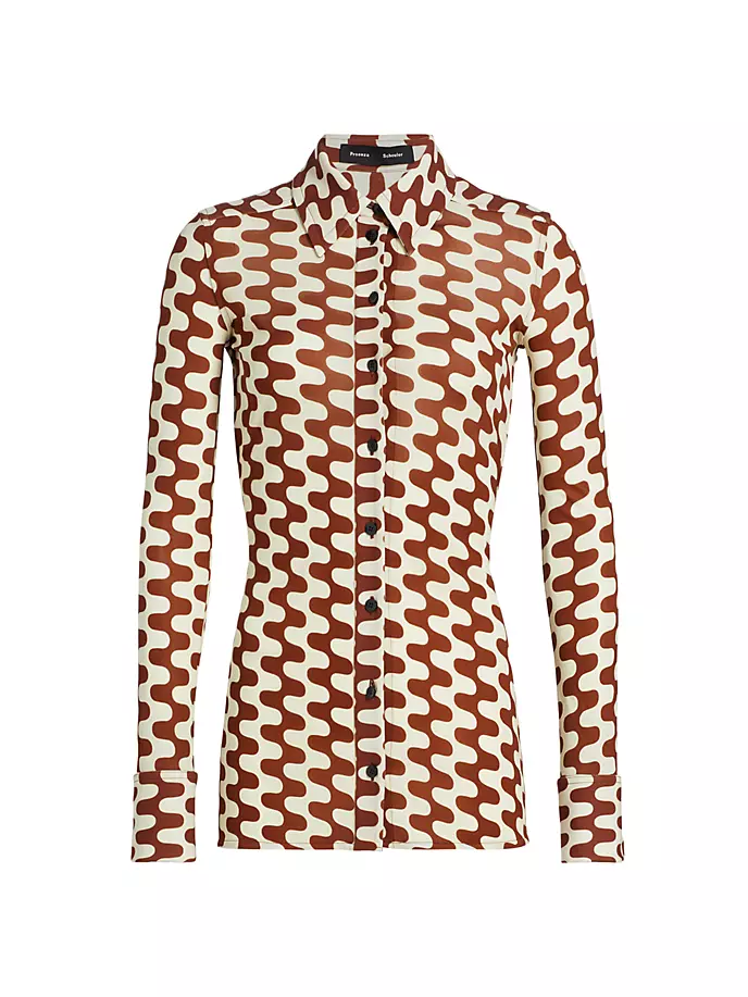 

Рубашка из джерси с принтом Proenza Schouler, цвет wine ecru
