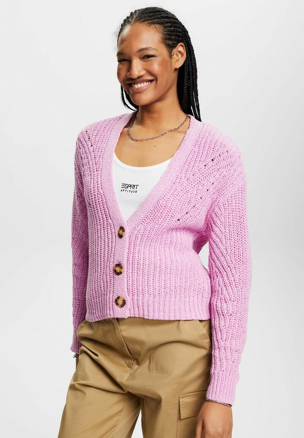 

Кардиган Esprit Tape Stitch, сиреневый, Фиолетовый;розовый