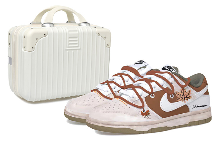 

Кроссовки для скейтбординга Dunk мужские низкие коричневые/белые Nike