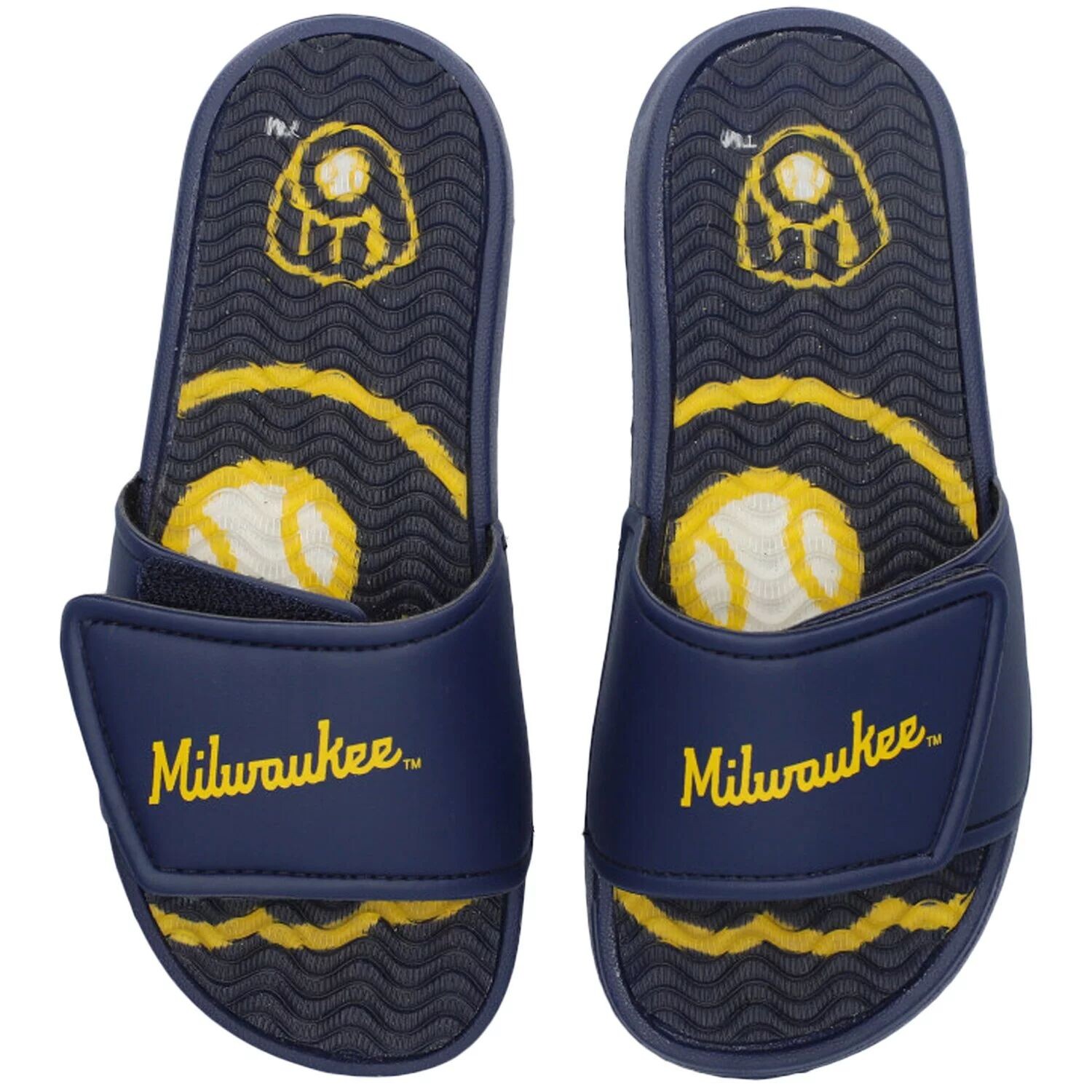 

Молодежные гелевые шлепанцы FOCO Milwaukee Brewers Unbranded