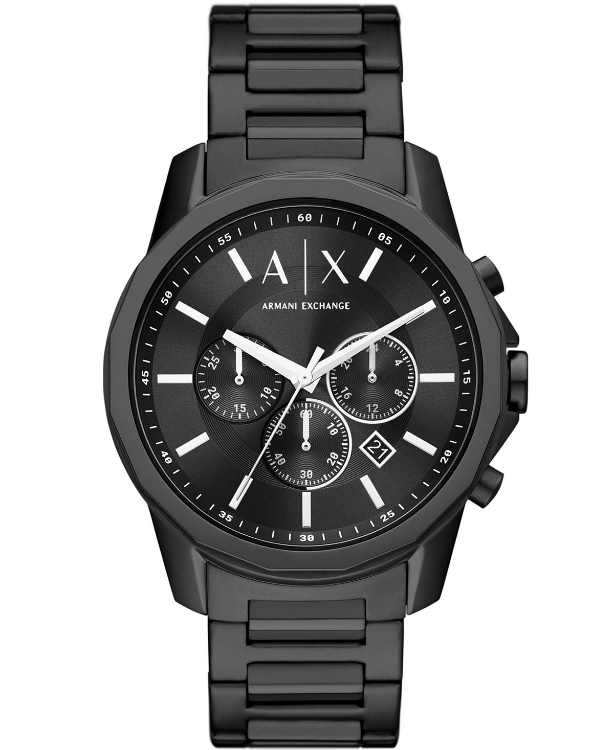 цена Мужские часы с хронографом, черные часы-браслет из нержавеющей стали, 44 мм Armani Exchange