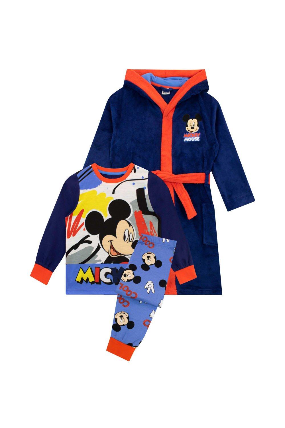 Комплект халата и пижамы с Микки Маусом Disney, синий цена и фото