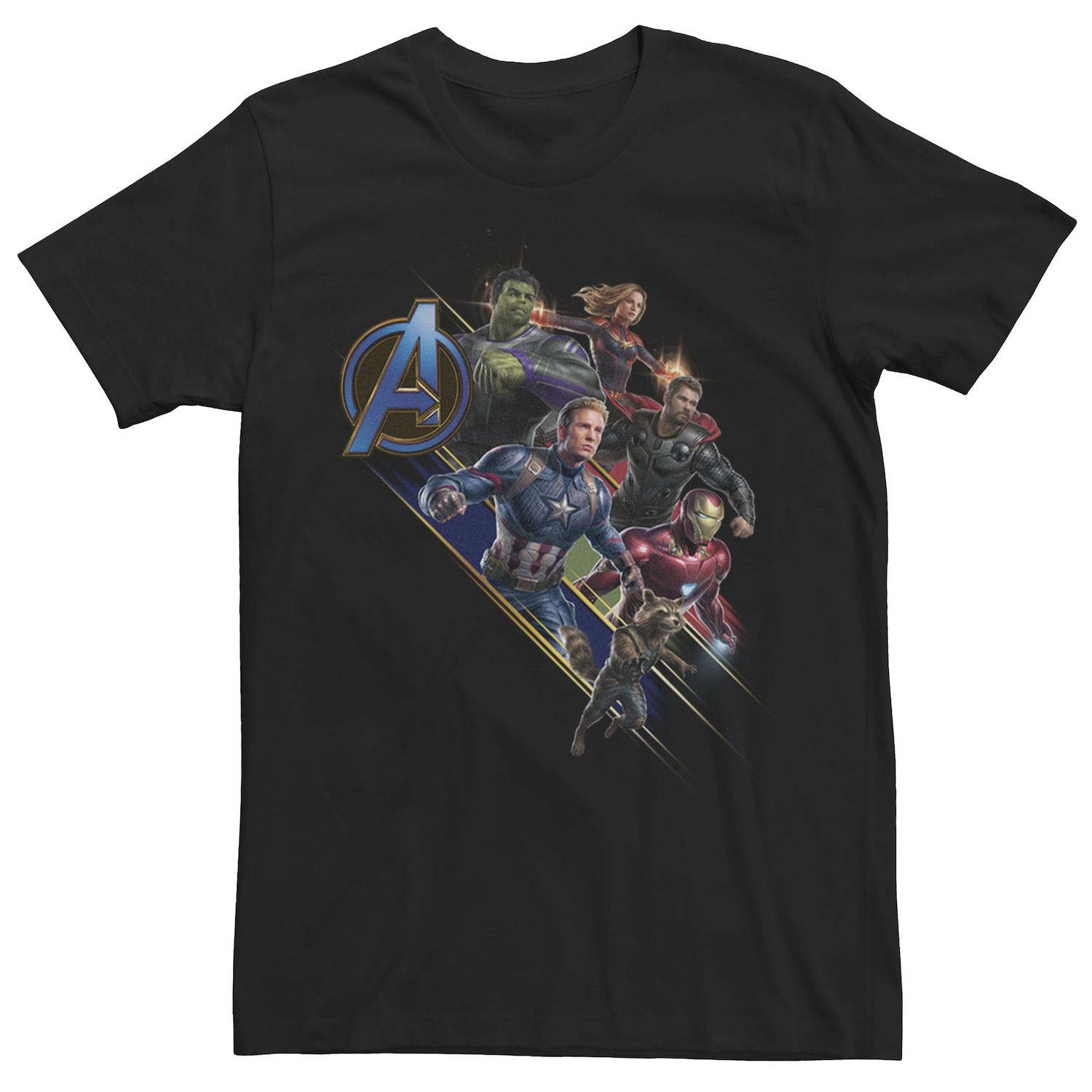 Мужская футболка с логотипом Avengers Endgame Action Pose Marvel, черный 3d постер avengers endgame to action