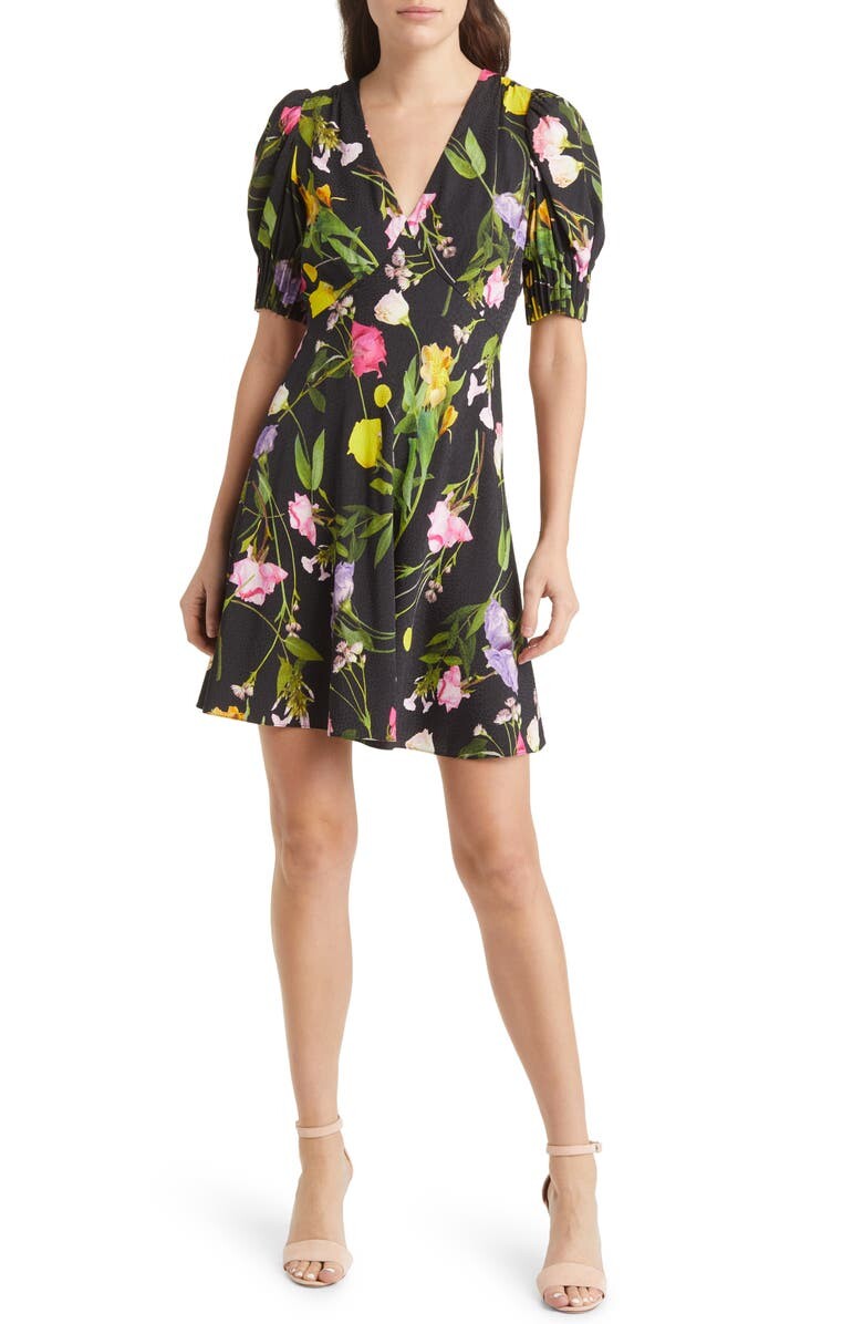 

Жаккардовое платье с цветочным принтом Opallie TED BAKER LONDON, черный