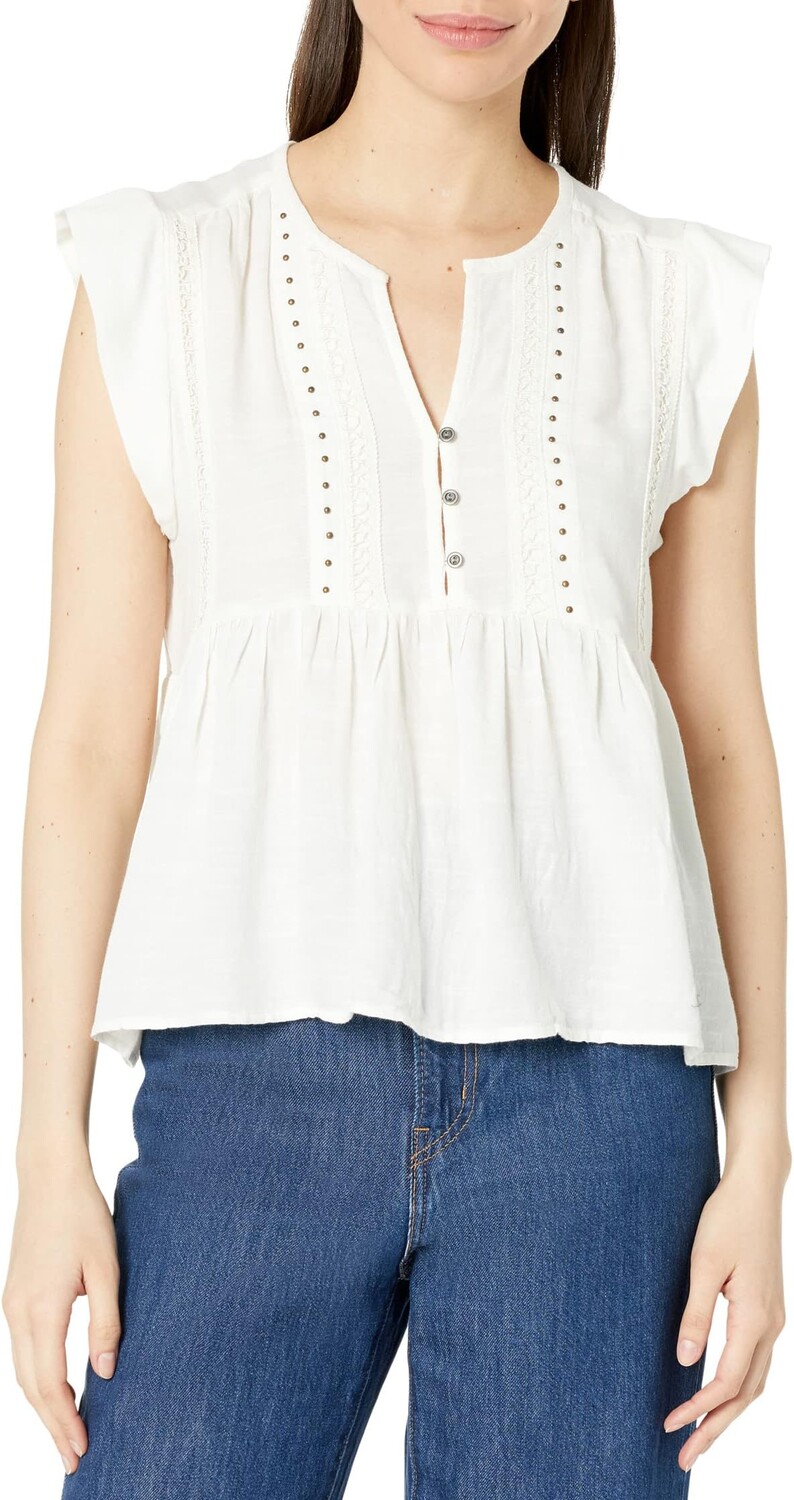 

Топ Babydoll с заклепками Lucky Brand, цвет Cream