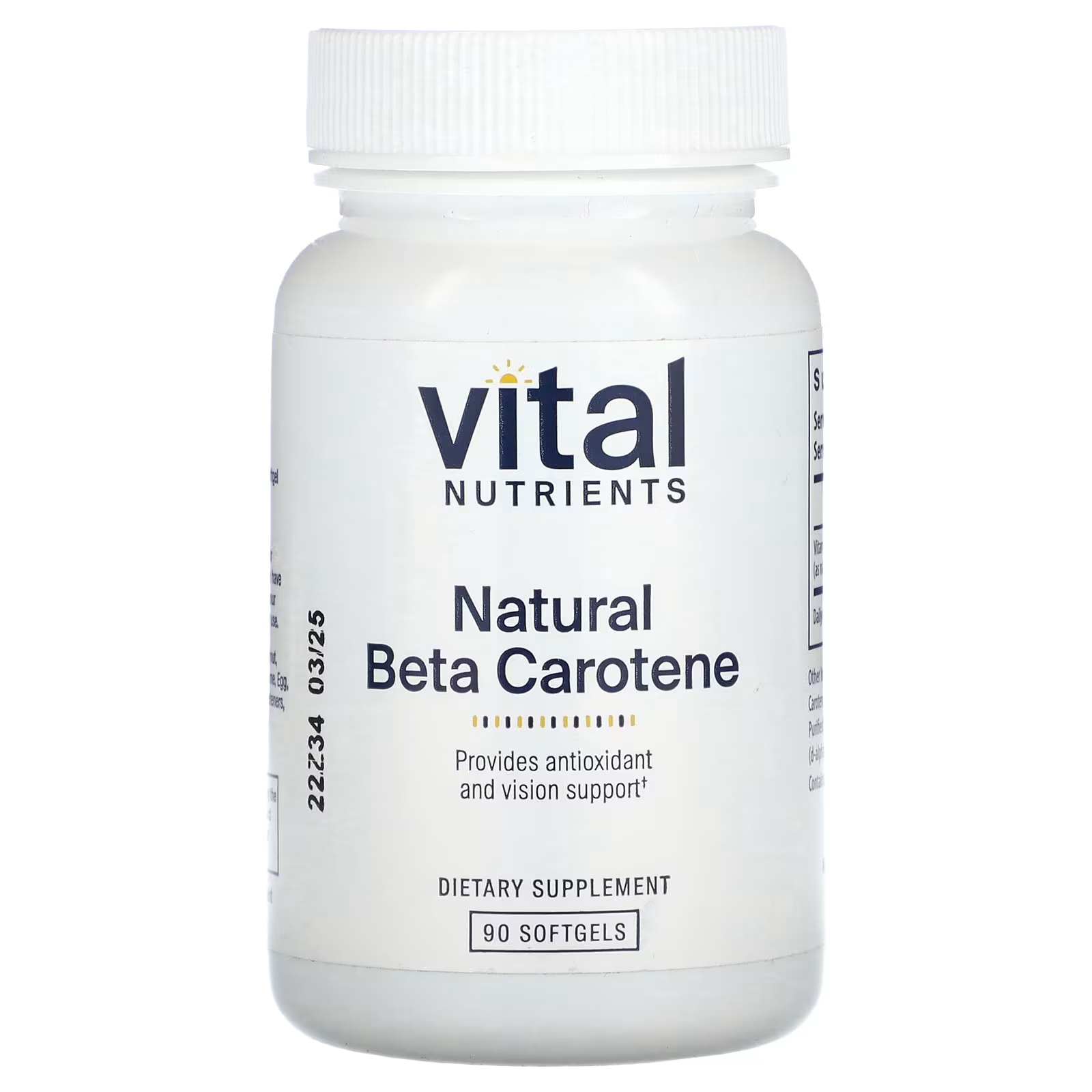Vital Nutrients Натуральный бета-каротин, 90 мягких таблеток