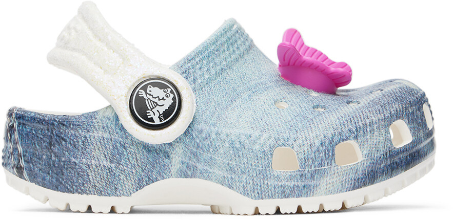 

Классические джинсовые сабо голубого цвета Белый/Мульти Crocs
