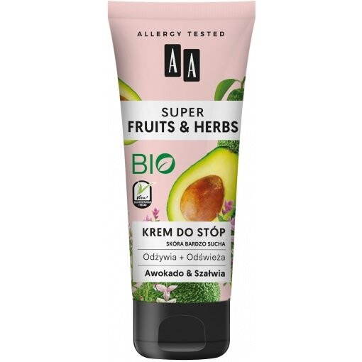 

Крем для ног с авокадо и шалфеем, 75 мл AA, Super Fruits & Herbs