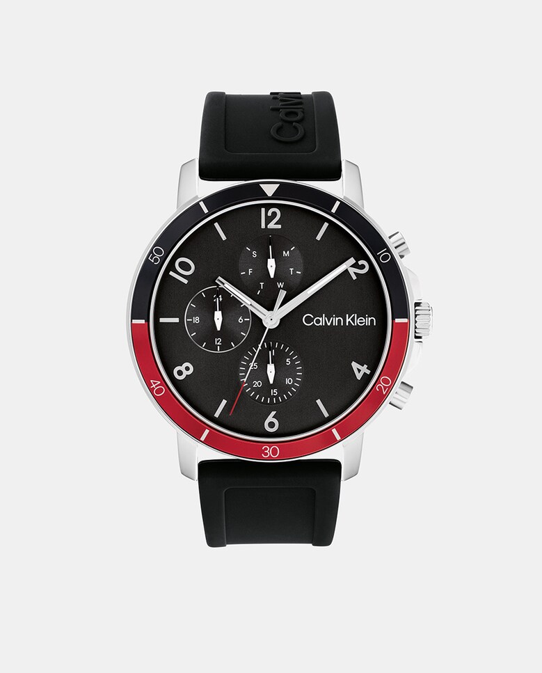 цена Многофункциональные черные силиконовые мужские часы Gauge 25200072 Calvin Klein, черный