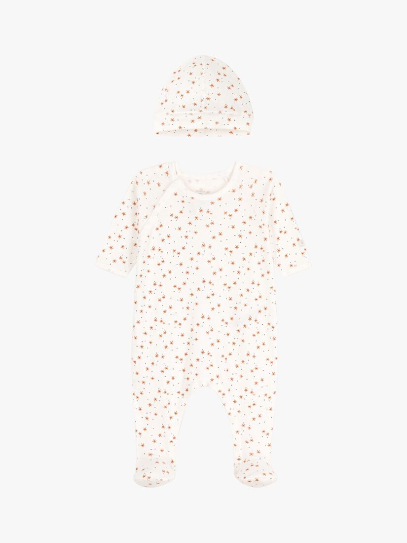 

Комбинезон для сна с принтом звезд Petit Bateau Baby Star, подарочный набор из чепчика и одеяла, разноцветный
