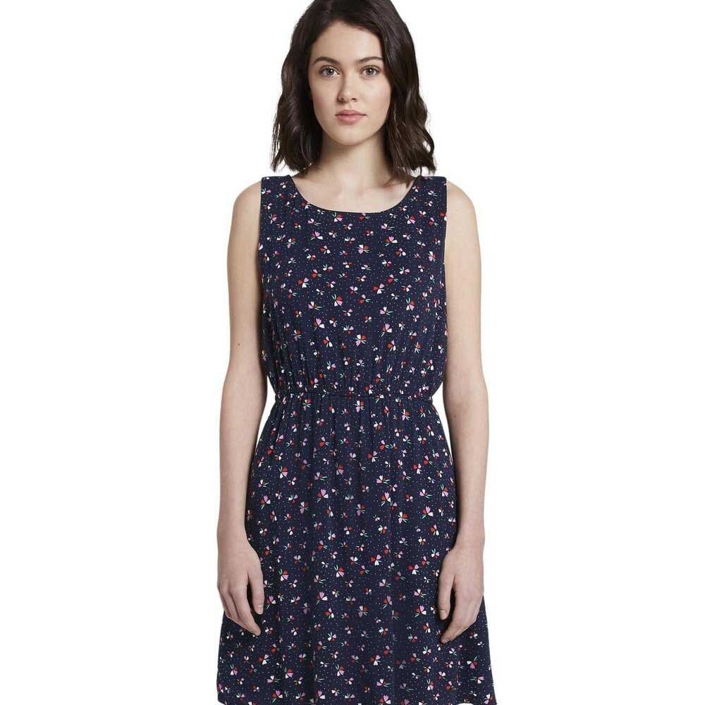 

Короткое платье Tom Tailor Sleeveless With A Floral Pattern, синий