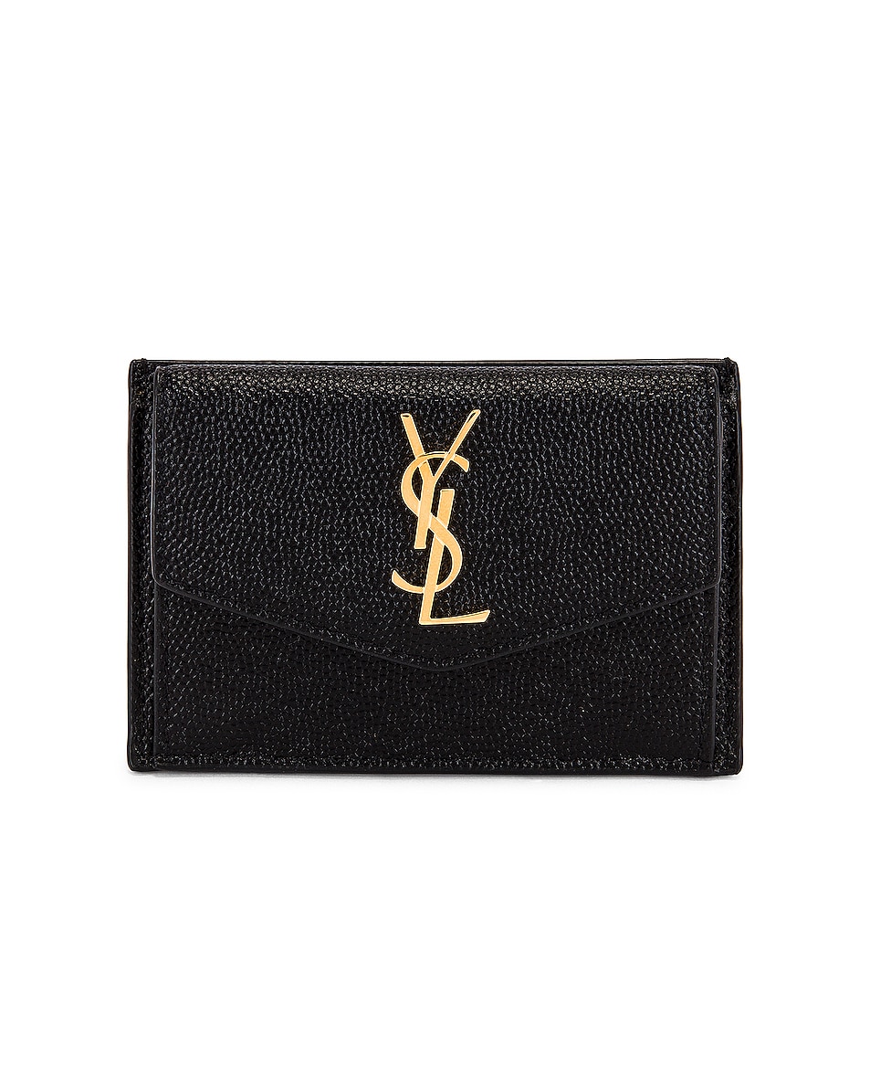 Сумка Saint Laurent Leather Wallet, черный