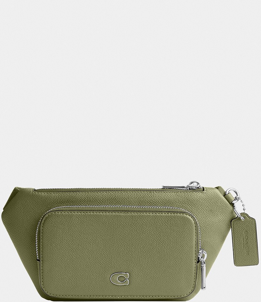 Поясная сумка COACH с фирменной внутренней деталью из парусины, зеленый