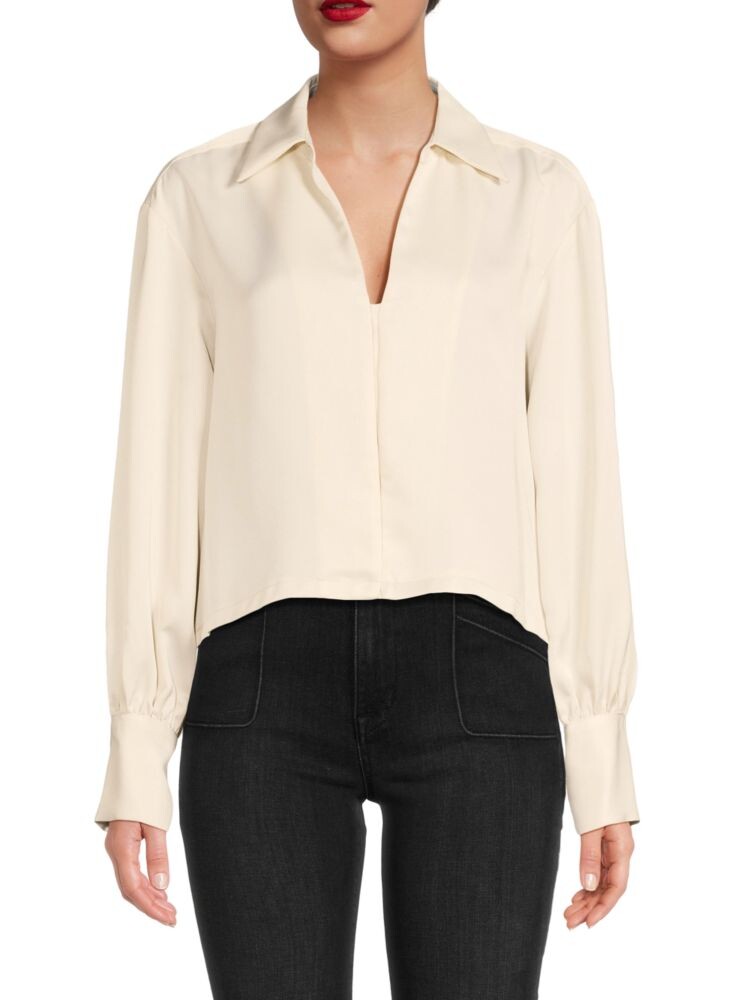 

Однотонный топ с воротником Dkny, цвет Eggnog