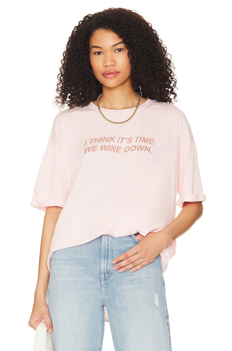 

Футболка The Laundry Room Wine Down Oversized, цвет Blush Pink