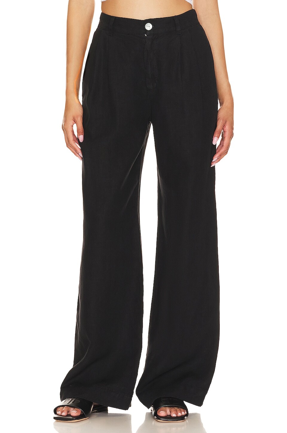 

Брюки Bella Dahl Pleated Wide Leg Trousers, черный