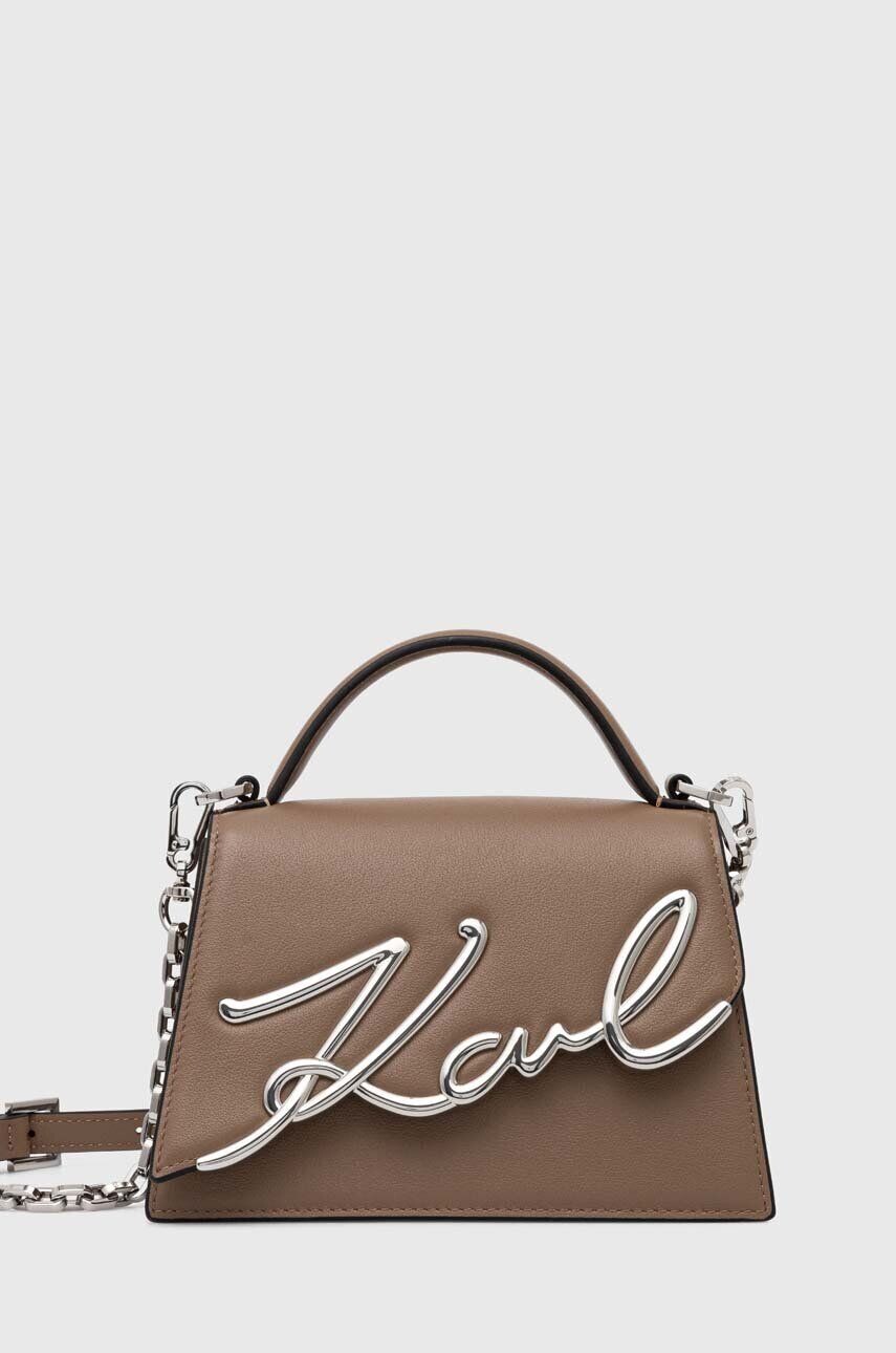 

Кожаная сумочка Карла Лагерфельда Karl Lagerfeld, коричневый