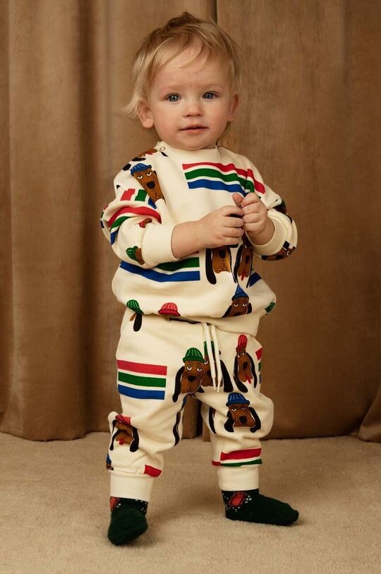 

Спортивные брюки из хлопка для мальчиков Mini Rodini, белый