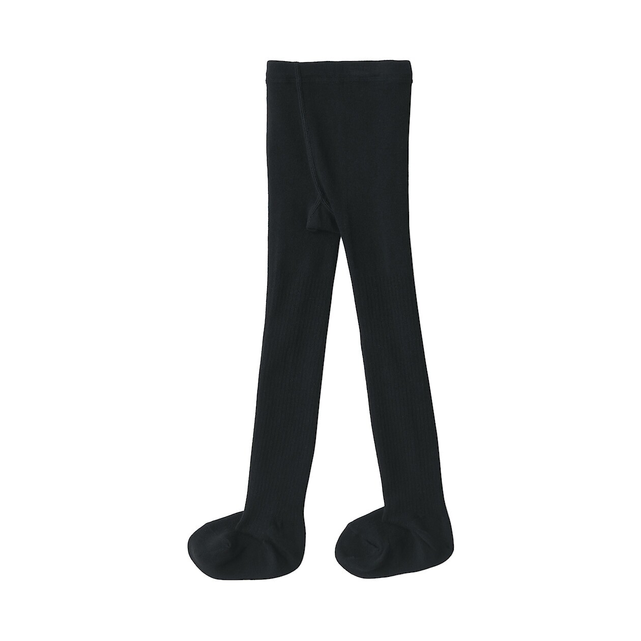 

Колготки в рубчик с прямым углом ступни и каблука (детские) MUJI, черный
