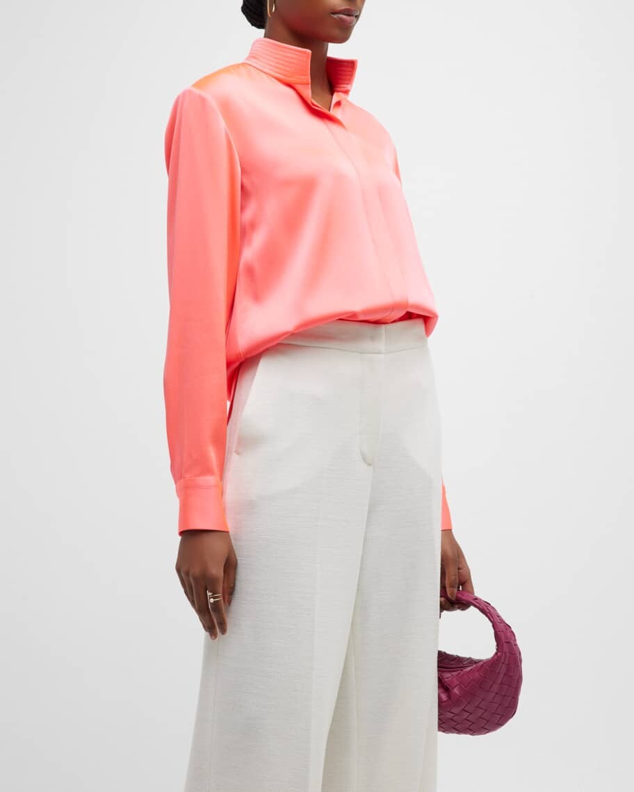 

Атласная рубашка с воротником Ives Alex Perry