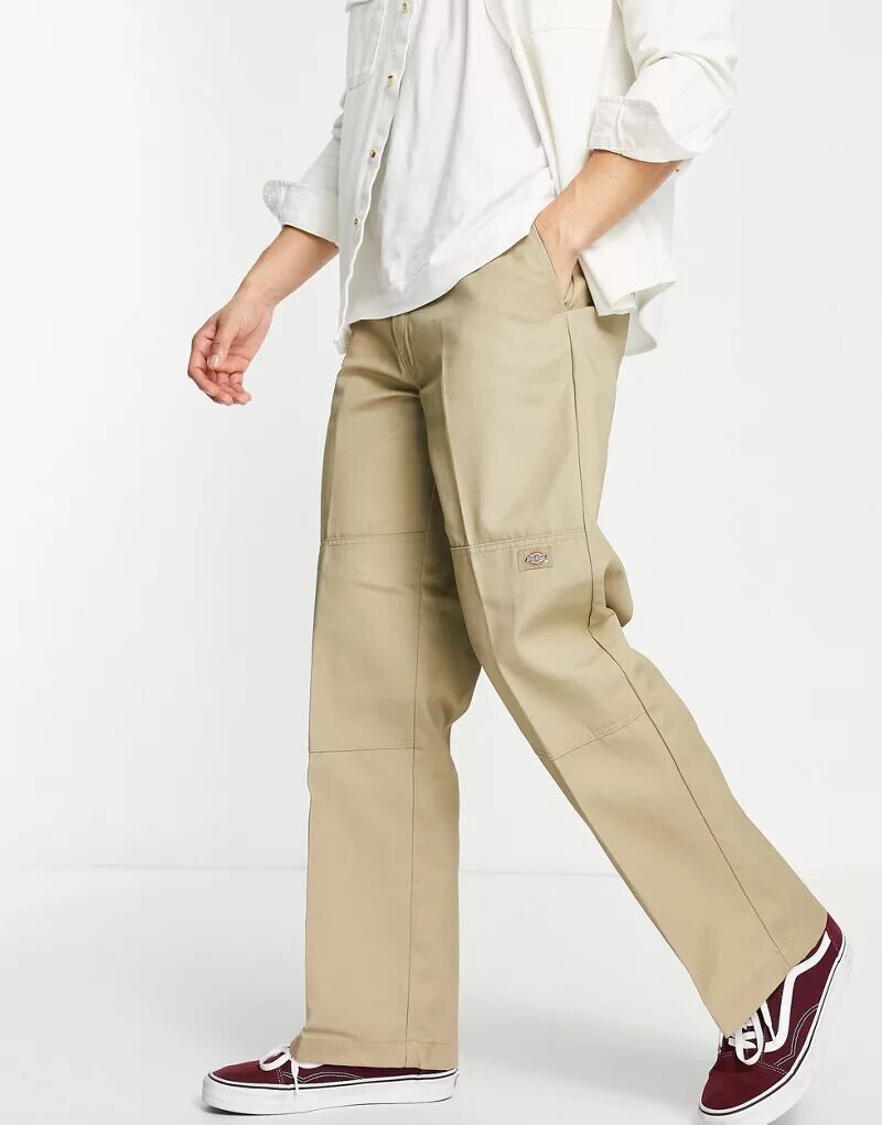 

Бежевые брюки прямого кроя с двойным коленом Dickies