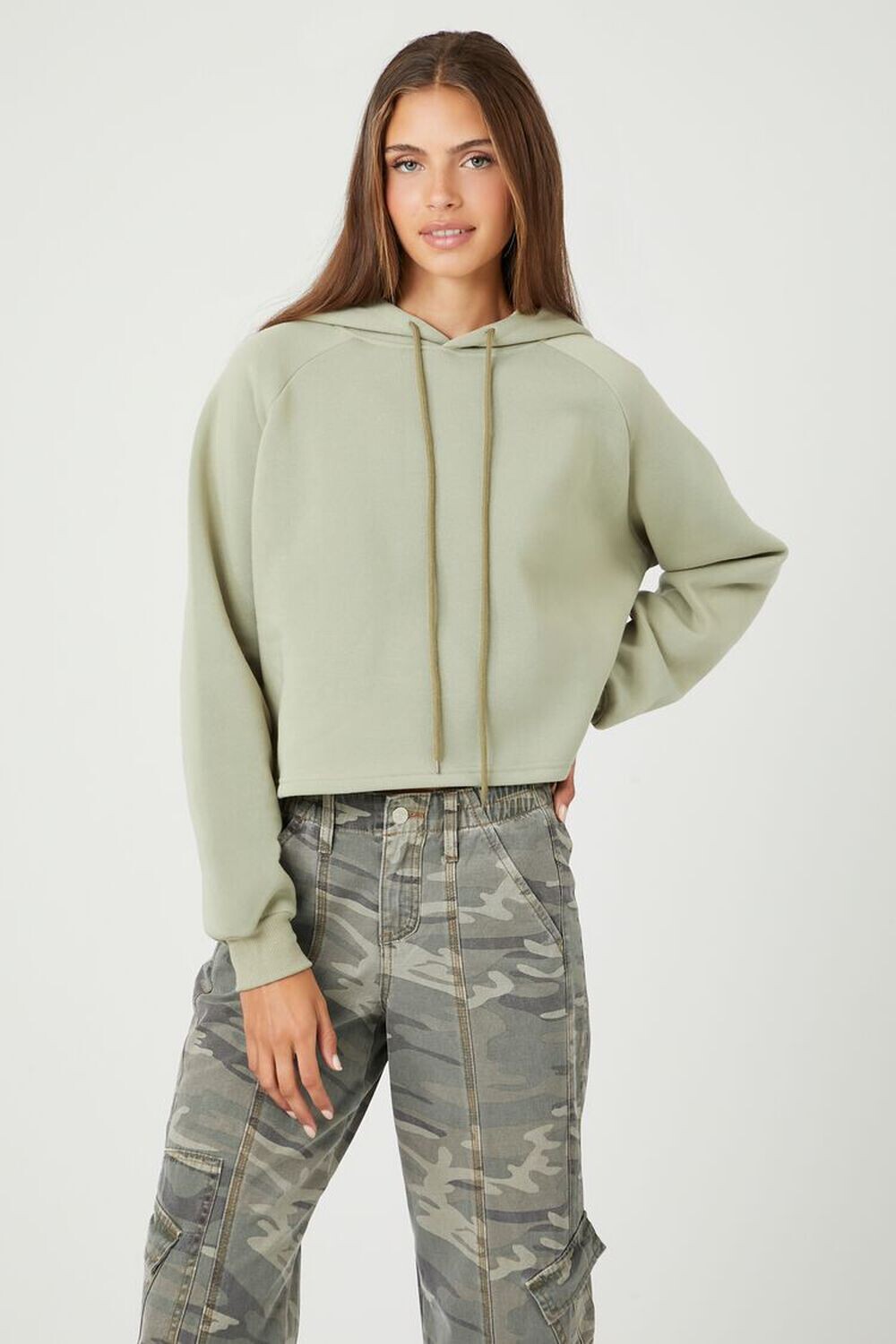 

Флисовая толстовка с рукавами реглан Forever 21, шалфей