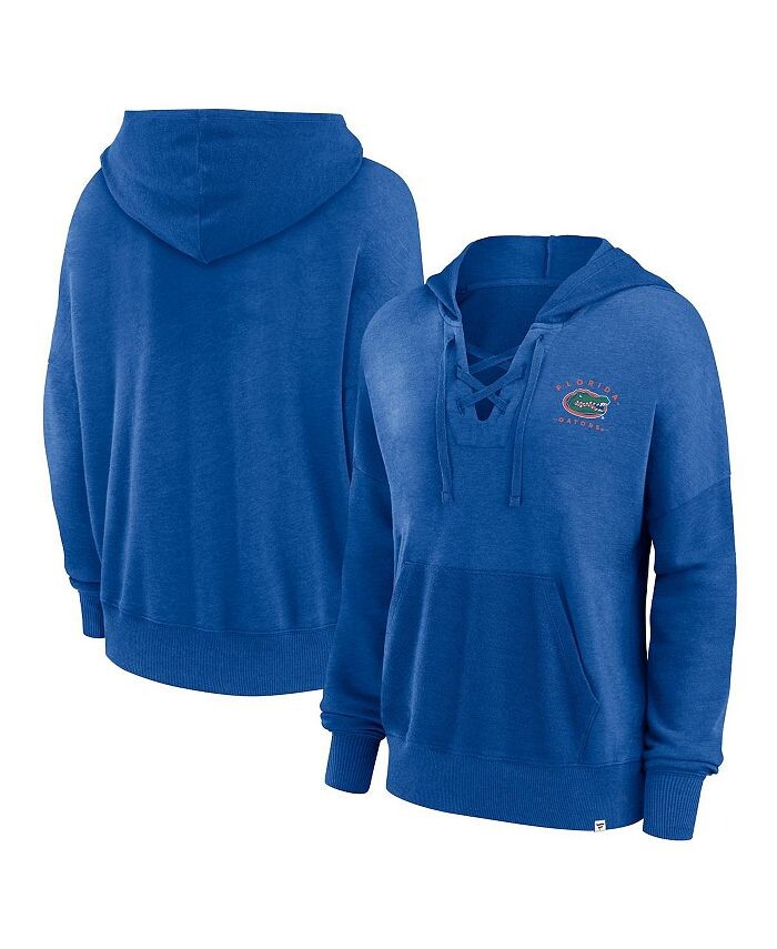 

Женский пуловер с капюшоном на шнуровке с логотипом Heather Royal Florida Gators Campus Fanatics, синий
