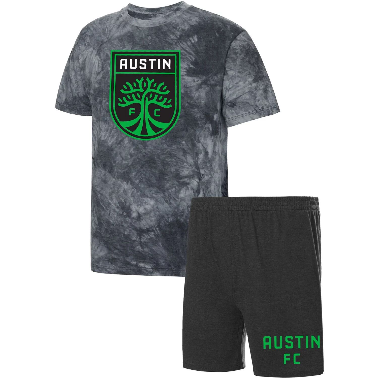 Мужской комплект для сна с темно-серой футболкой и шортами Concepts Sport Austin FC Billboard