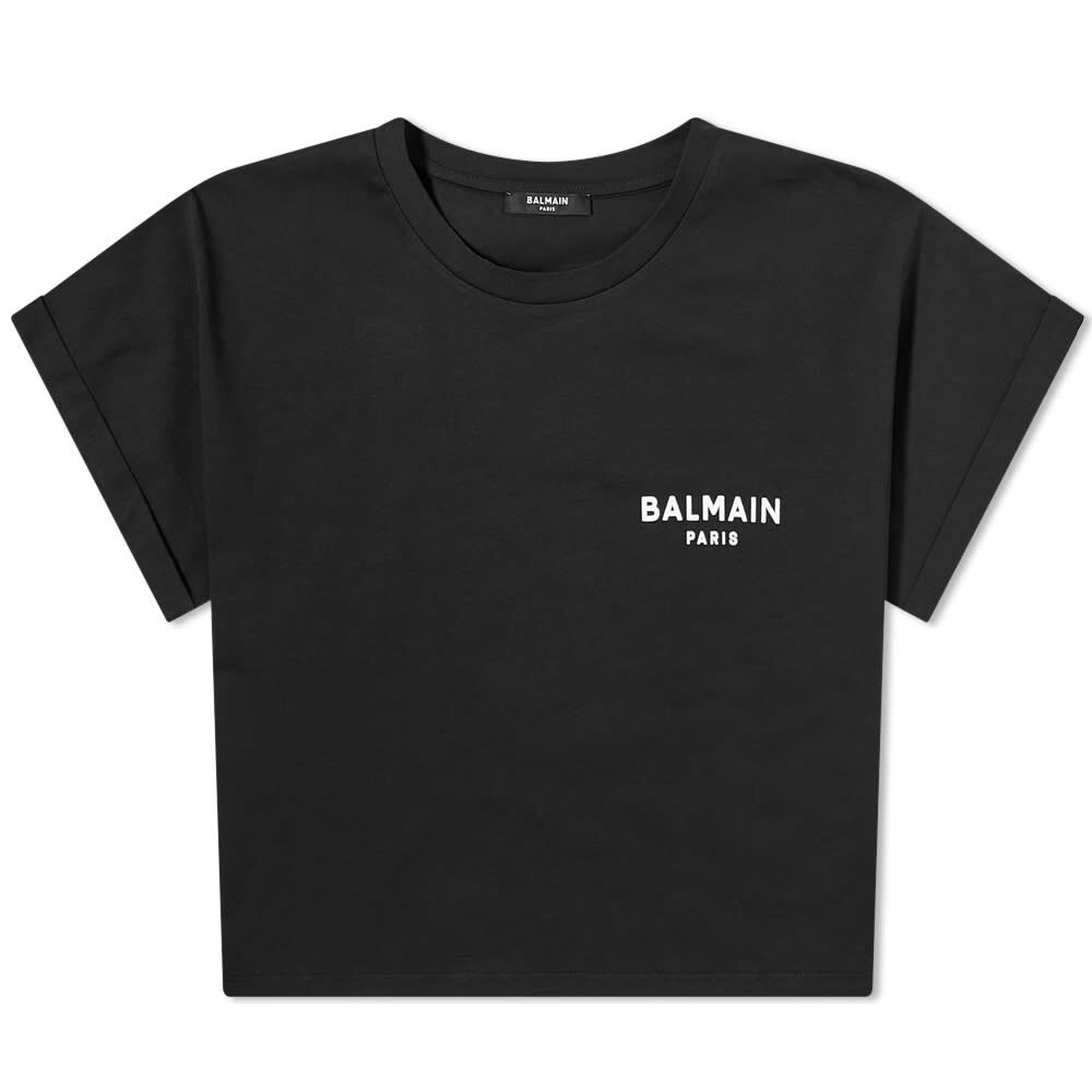 

Укороченная футболка с логотипом Balmain