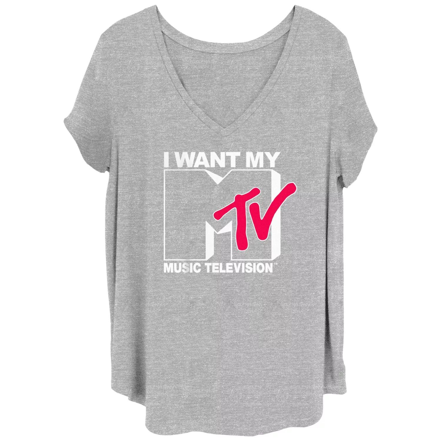 

Детская футболка больших размеров MTV I Want с логотипом и V-образным вырезом с графическим рисунком Licensed Character