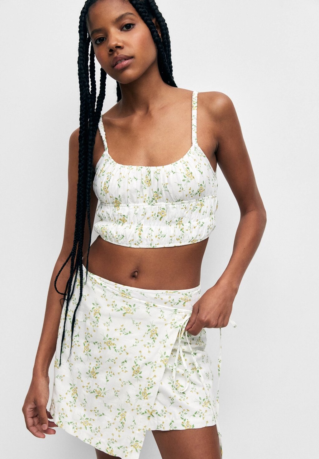 

Юбка А-силуэта PULL&BEAR, белый