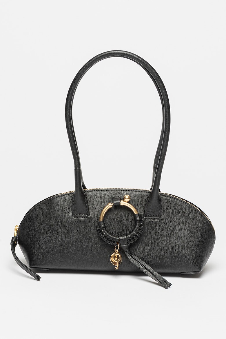 

Кожаная сумка с тиснением Joan See By Chloé, черный