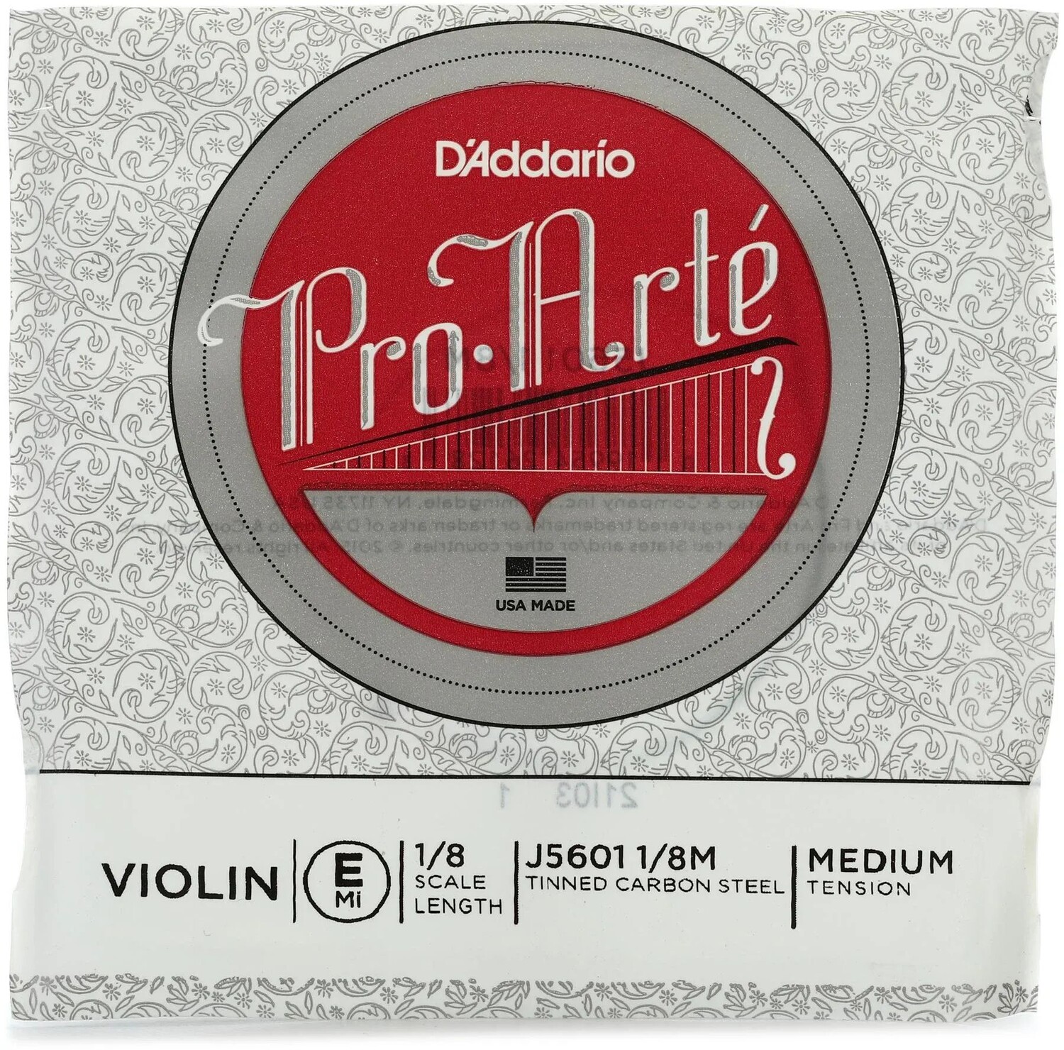 

D'Addario J5601 Pro-Arte Струна E для скрипки - размер 1/8, среднее натяжение
