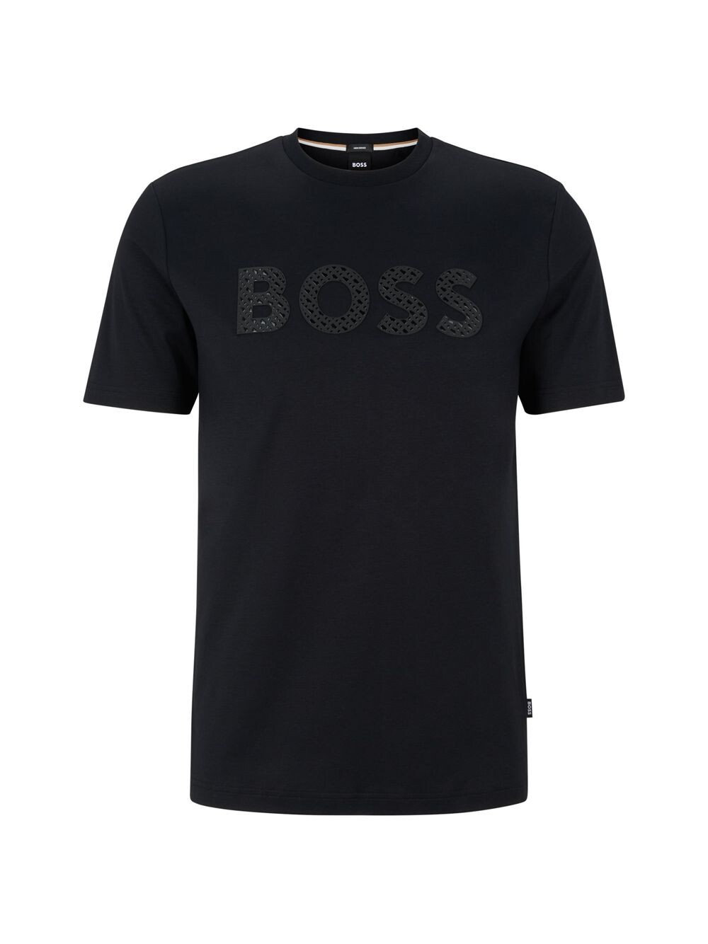 

Футболка с монограммой и логотипом из интерлока BOSS, черный
