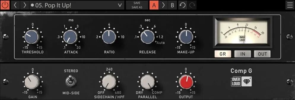 

Плагин компрессора главной шины Overloud Comp G VCA