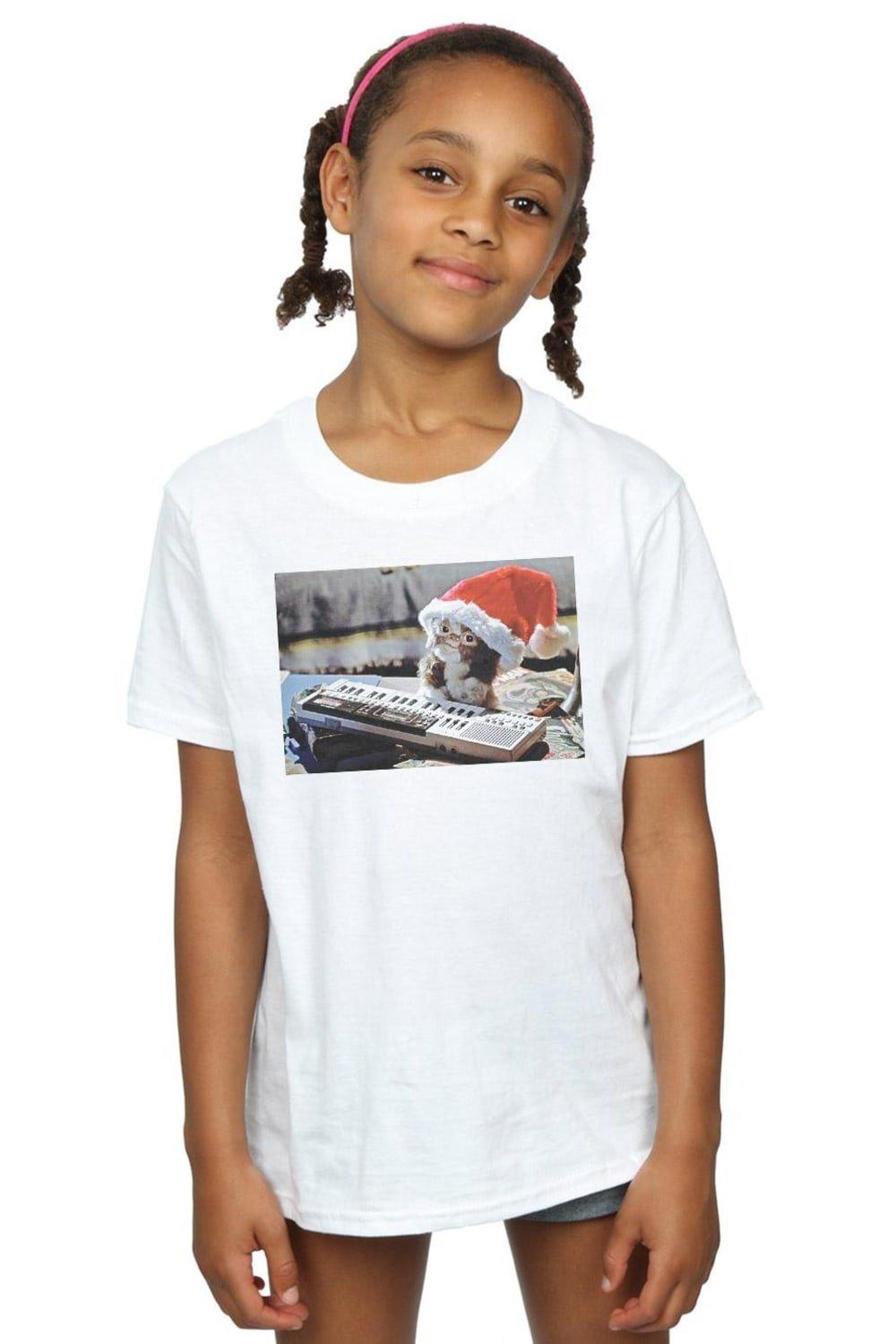 Хлопковая футболка Mogwai Christmas Hat Gremlins, белый