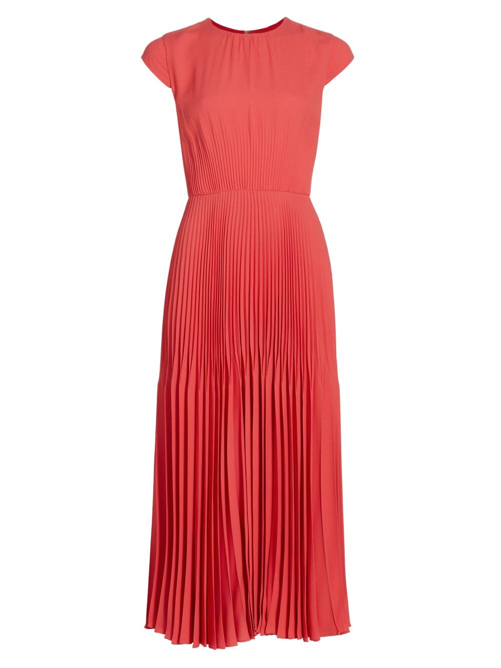 

Плиссированное миди-платье с короткими рукавами Jason Wu Collection, коралловый