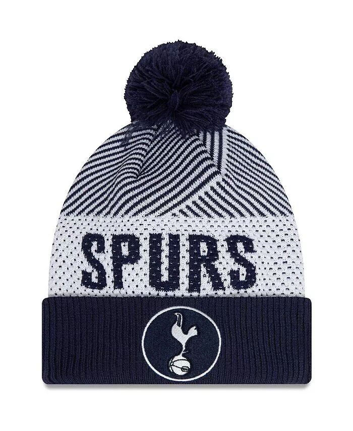 

Мужская темно-синяя вязаная шапка Tottenham Hotspur Engineered Sport с манжетами и помпоном New Era, синий